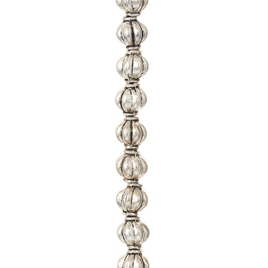 12 Pack: Antique Sterling Silver Plated Beads, 8mm by Bead Landing&#x2122;